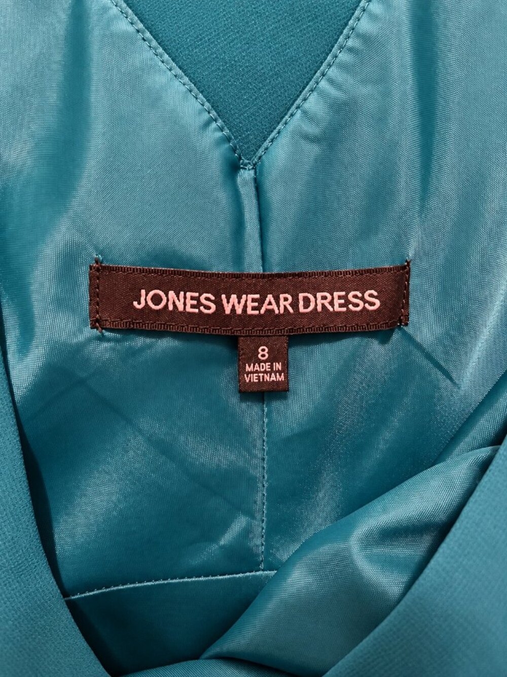 Jones Wear Teal Sleeveless Wrap Midi Dress Size 8 - Picture 3 of 3